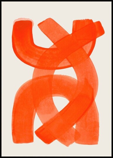 Orange Strokes Poster Plakat / 30x40cm