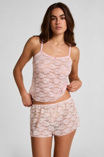 Hunkemöller Short Allover Lace Pink XS