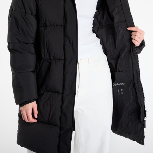 Calvin Klein Jeans Belted Midweight Long Puffer Black S Calvin Klein Jeans Belted Midweight Long Puffer Black S