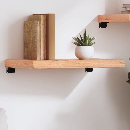 vidaXL Vegghylle lysebrun 60x30x6 cm behandlet heltre eik vidaXL Vegghylle lysebrun 60x30x6 cm behandlet heltre eik