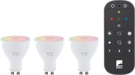 EGLO - Sett med 3x GU10 fjernkontroll - RGB + TW - Zigbee Bluetooth EGLO - Sett med 3x GU10 fjernkontroll - RGB + TW - Zigbee Bluetooth