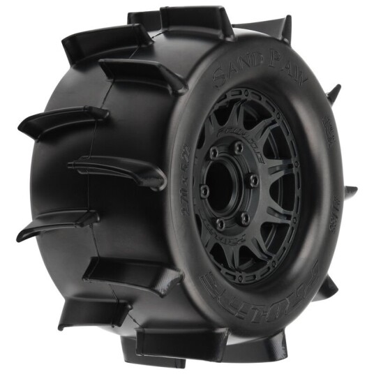 Pro-Line 1/10 Sand Paw Front/Rear 2.8" MT Tires Mounted 12mm Blk