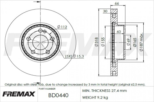Bremseskive FREMAX BD-0440
