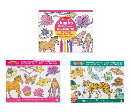 Melissa &  Doug Fargeleggingsbøker Sett Princess Animals og Multi-theme
