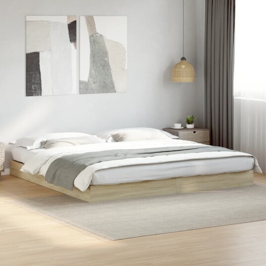  Sengeramme sonoma eik 180x200 cm konstruert tre 8721102598630