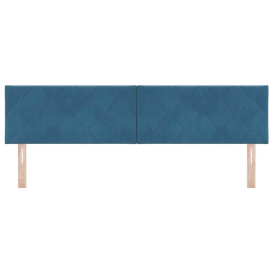 LED Hodegjerde Diamantblokker Design Mørk Blå 180 cm Fløyel