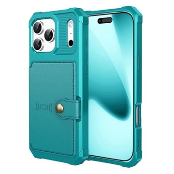 iPhone 17 Pro TPU deksel med kortholder   Turkis