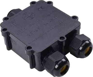 Ip68 Samleboks Med 5 Polet Klemrække Med 3 Indgang/Udgange Sort For Kabeldiameter 8 12Mm.
