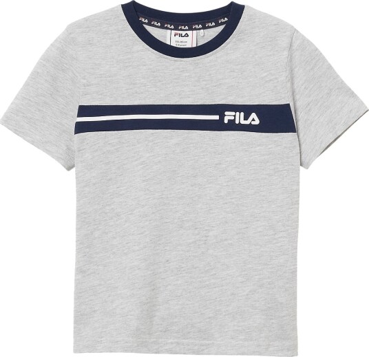 Fila T-skjorte - Faverga - Regular Grafikk - Light Grey Melange - Fila - 3-4 år (98-104) - T-skjorte Grå Marineblå