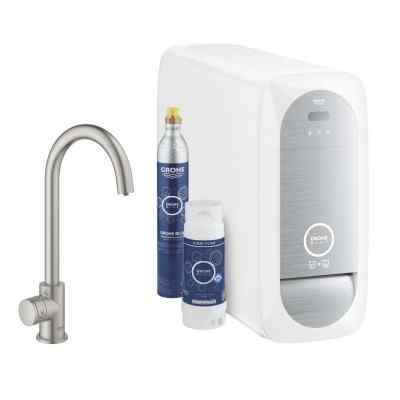 Grohe Blue Home Mono C startsett til blandebatteri (brushed chrome) Grohe Blue Home Mono C startsett til blandebatteri (brushed chrome)
