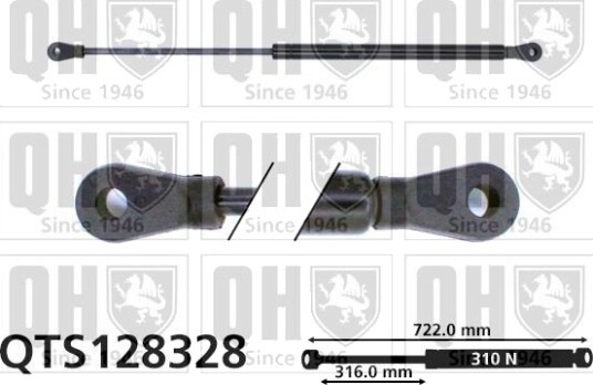 Gassfjær motorpanser QUINTON HAZELL QTS128328