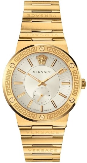 Versace Herreklokke VEVI00520 Greca Logo Sølvfarget/Gulltonet stål