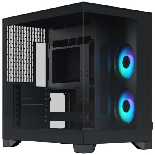 Fractal Design Pop 2 Vision RGB Mid Tower Kabinett med Herdet Glass Sort Fractal Design Pop 2 Vision RGB Mid Tower Kabinett med Herdet Glass Sort