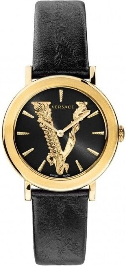 Versace Dameklokke VERI00220 Virtus Sort/Lær Ø36 mm