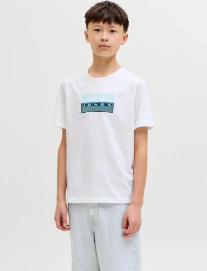 Jack & Jones Jcofusion Dots Print Tee Ss Cn Sn Jnr White 176 Jack & Jones Jcofusion Dots Print Tee Ss Cn Sn Jnr White 176