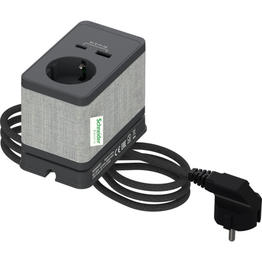 Schneider Electric Bordenhet S, strømuttak + USB A+C Antrasitt - 1289538 Schneider Electric Bordenhet S, strømuttak + USB A+C Antrasitt - 1289538