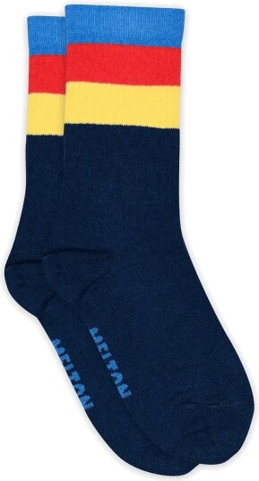 Melton Wide Stripes Socks   NAVY INK   31/34