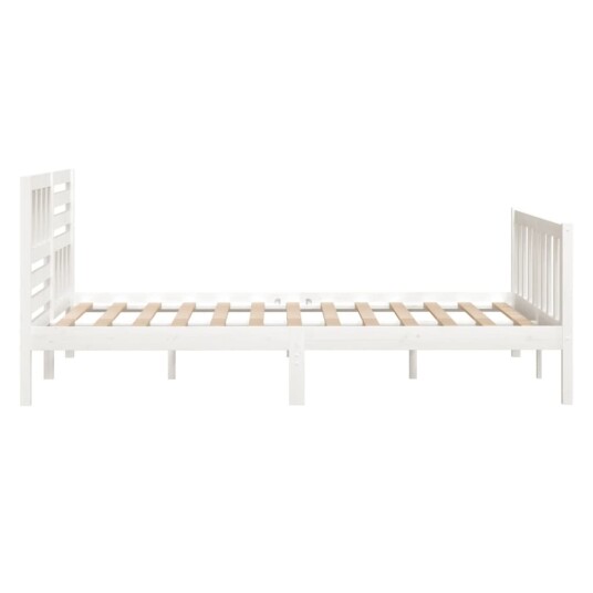 vidaXL Sengeramme hvit heltre 140x190 cm hvit