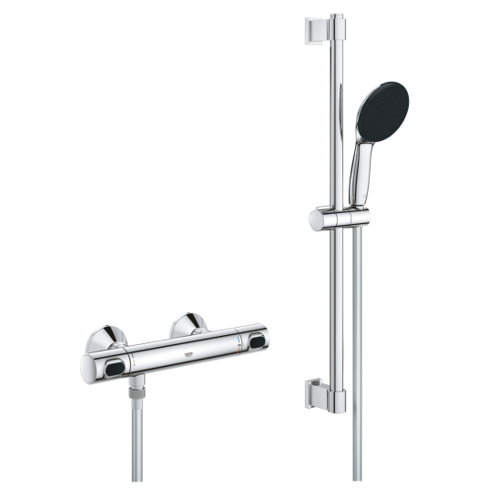 GROHE PRECISION FLOW DUSJTERMOSTAT M/1-SPRAY DUSJSETT 600 MM KROM