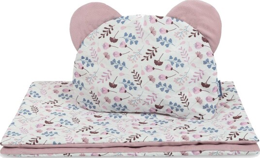 Sensillo Vognsett med dyne og pute 56x76 cm 36x28 cm Twigs Pink