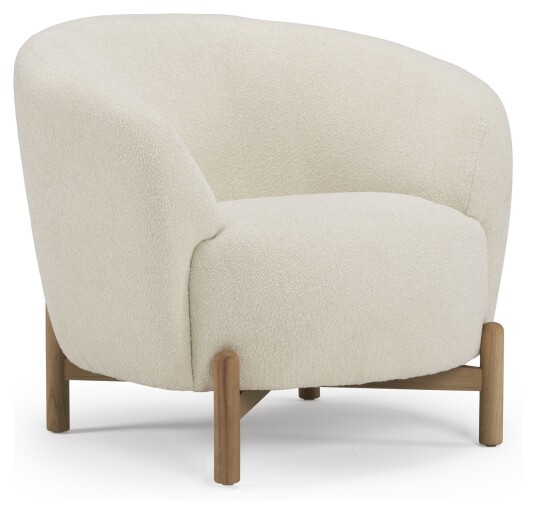 Kragelund Furniture Gran Lenestol, Offwhite Bouclé, eik ben Unoliving