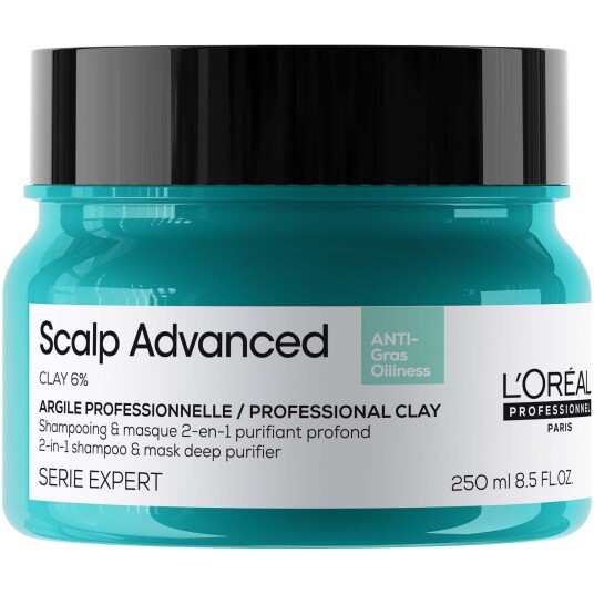 L'Oréal Professionnel Scalp Advanced Anti-Oiliness 2-in-1 Deep Purifier Clay 250 ml Hårmaske L'Oréal Professionnel Scalp Advanced Anti-Oiliness 2-in-1 Deep Purifier Clay 250 ml Hårmaske