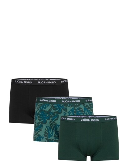Björn Borg Cotton Stretch Trunk 3P   Green   S
