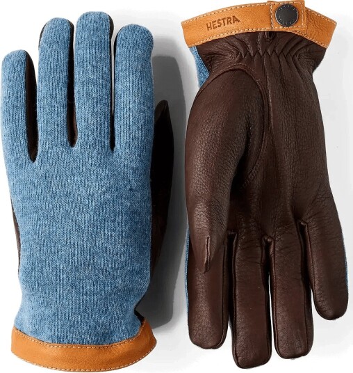 Hestra Deerskin Wool Tricot - STORM/CHOCOLATE - 11