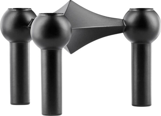 Stoff Nagel Lysestake Svart 3-Lys Messing og Sink 6,9 cm
