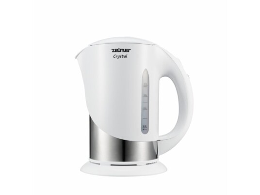 Zelmer ZCK7630W Vannkoker 1,7 L 1850 W Hvit/Sølv med Vannivåindikator Zelmer ZCK7630W Vannkoker 1,7 L 1850 W Hvit/Sølv med Vannivåindikator
