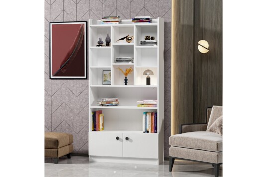 Kashiwa Bokhylle 90x30 cm Hvit Hanah Home Kashiwa Bokhylle 90x30 cm Hvit Hanah Home