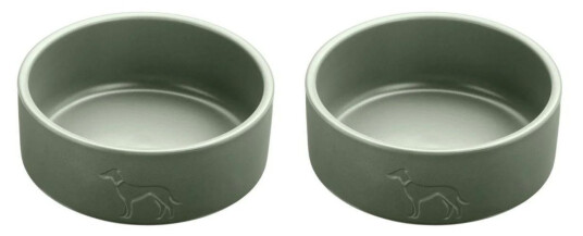 Hunter 2 X Dog Bowl Ceramic Osby 350 ml Khaki