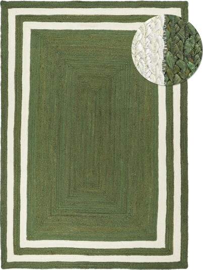 Juteteppe Jessore militærgrønn/hvit Størrelse: 240 x 340 cm Juteteppe Jessore militærgrønn/hvit Størrelse: 240 x 340 cm