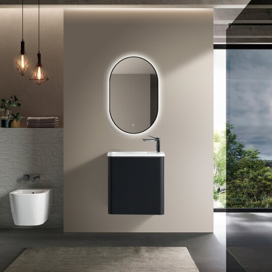 LIND OASIS SMALL 50 BADEROMSMØBEL VENSTRE SORT