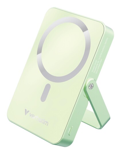 Verbatim Charge ""N"" Go Magnetic Wireless, 10000 Mah, Litium Polymer (Lipo), Trådlös Laddning, 35 W, Grön