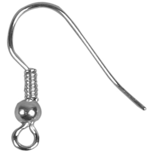 Creativ Company Fransk Ørekrog, L: 18 Mm, Forsølvet, 100 Stk./ 1 Pk.