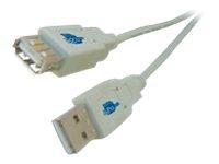 MicroConnect USB 2.0 Forlengelseskabel 5 m Grå - USB A Hann til Hunn