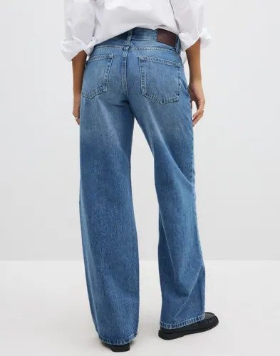 Only Blå Onlglow Low Waist Wide Dnm Tai