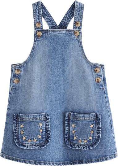 Lindex Bib Dress In Denim Blue 128