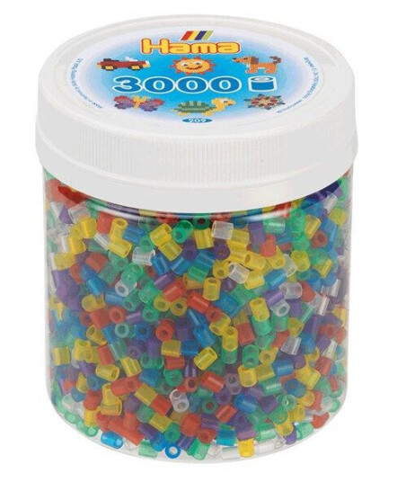 Hama Ironing Beads in Pot - Transparent Mix (53) 3000pcs.