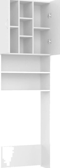Vaskemaskinskap 64x25,5x190 cm - hvit