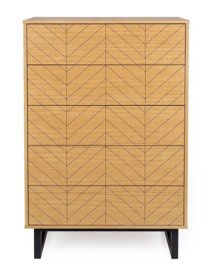 Woodman Camden Kommode - Eg/Herringbone Print, 80x48 Unoliving