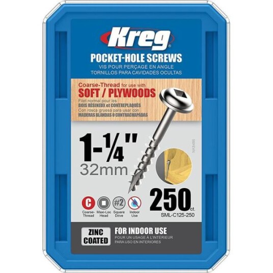 Kreg SML-C125-250 Skrue 32 mm 250-pakning Innfesting