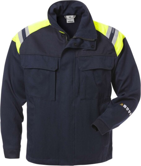 Fristads Flamestat jakke 4965 MFA Marineblå / Hi Vis Gul XL
