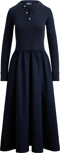 Polo Ralph Lauren Cotton Henley Dress   Navy   L