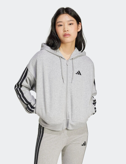 adidas Sportswear W 3S Ft Fz Hd - Grey - L