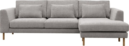 Florenz 3 seters Sofa med Divan Høyre Lysegrå