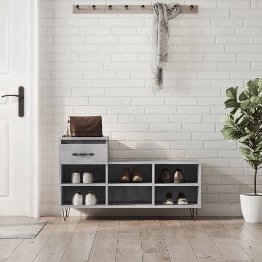  Skoskap betonggrå 102x36x60 cm konstruert tre 8721012114074