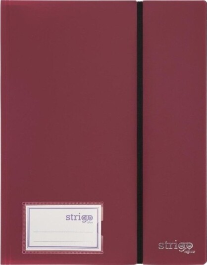 Strigo Tilbudshefte A4 40 Lommer Med Strikk Bordeaux Strigo Tilbudshefte A4 40 Lommer Med Strikk Bordeaux