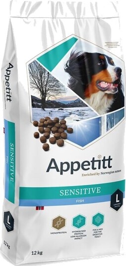 Appetitt Sensitive Tørrfôr til Store Hunder med Fisk 12 kg